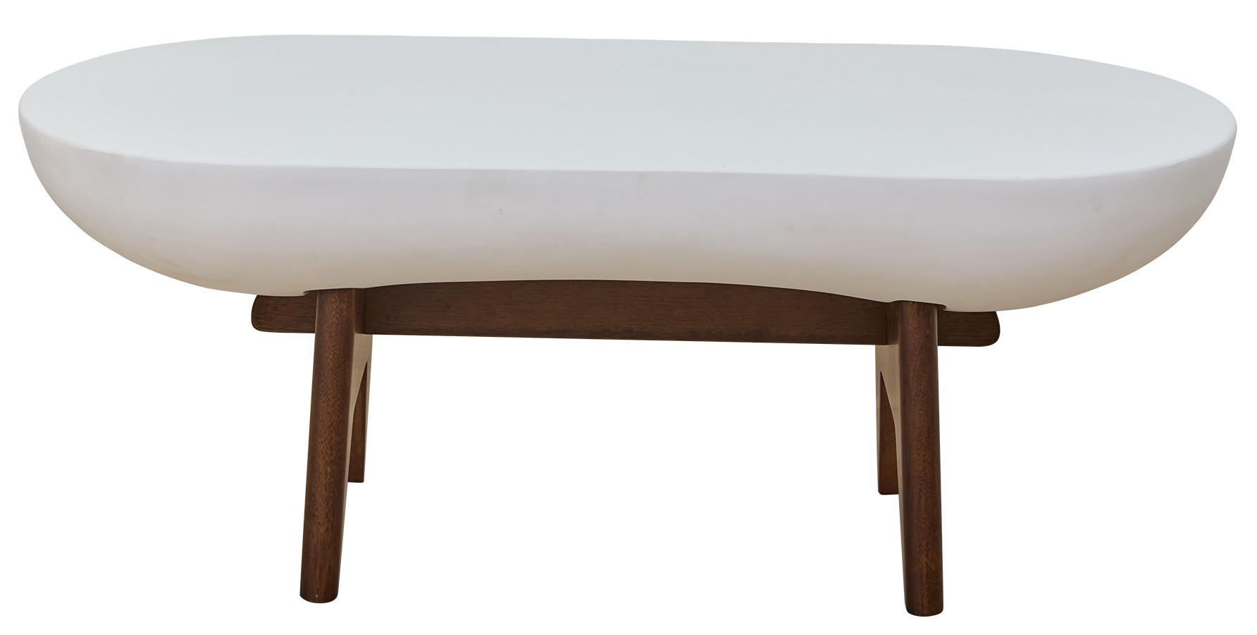 COUCHTISCH Rund Weiß 50 X 110 X 43 cm - Weiß, Metall (110/50/43cm) - Nordlys