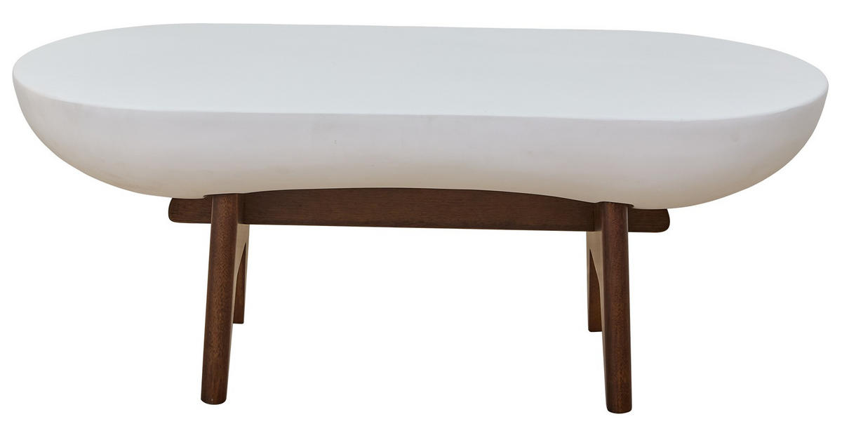 COUCHTISCH Rund Weiß 50 X 110 X 43 cm - Weiß, Metall (110/50/43cm) - Nordlys
