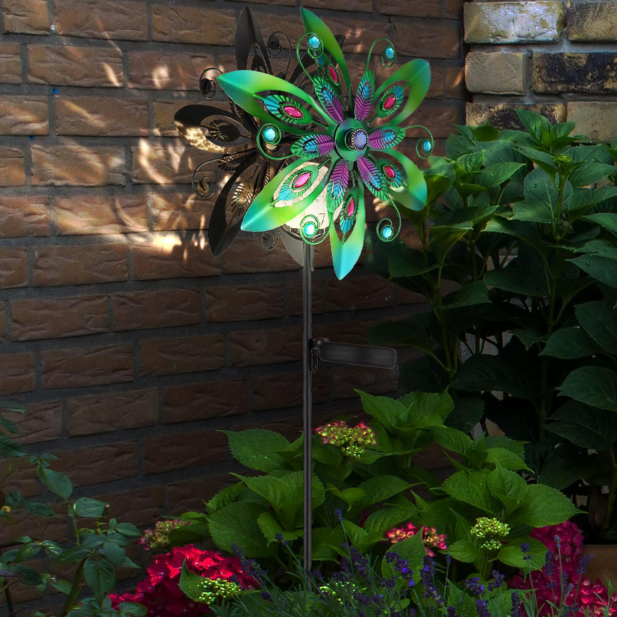 LED AUSSENLEUCHTE Metall Bunt 2er Set - Multicolor, Metall (32/17.5/124cm) - Globo Lighting