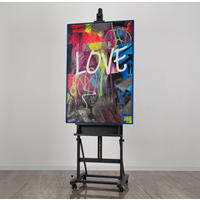 GEMÄLDE Love Schattenfugenrahmen Blau 140x100 cm - Blau, Holz (140/100cm) - YS-art gallery