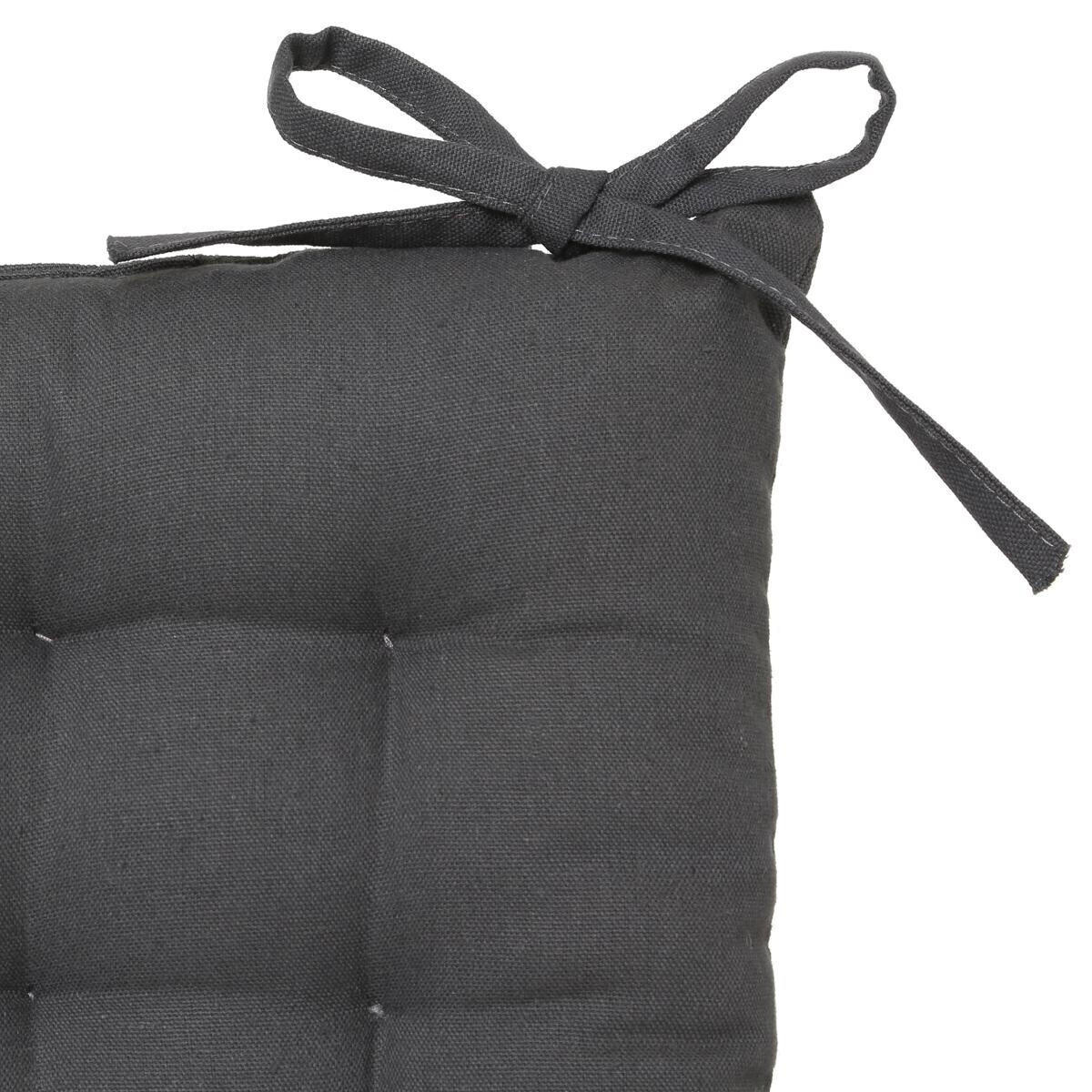 STUHLKISSEN Grau 38/38 cm - Dunkelgrau, Naturmaterialien (38cm) - Atmosphera Createur d´interieur
