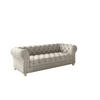 SOFA CHESTERFIELD Elegant Klassisch Schick Stoff Whisper Velours Creme - Creme, Holz/Textil (202/77/90cm) - Kaiser Möbel