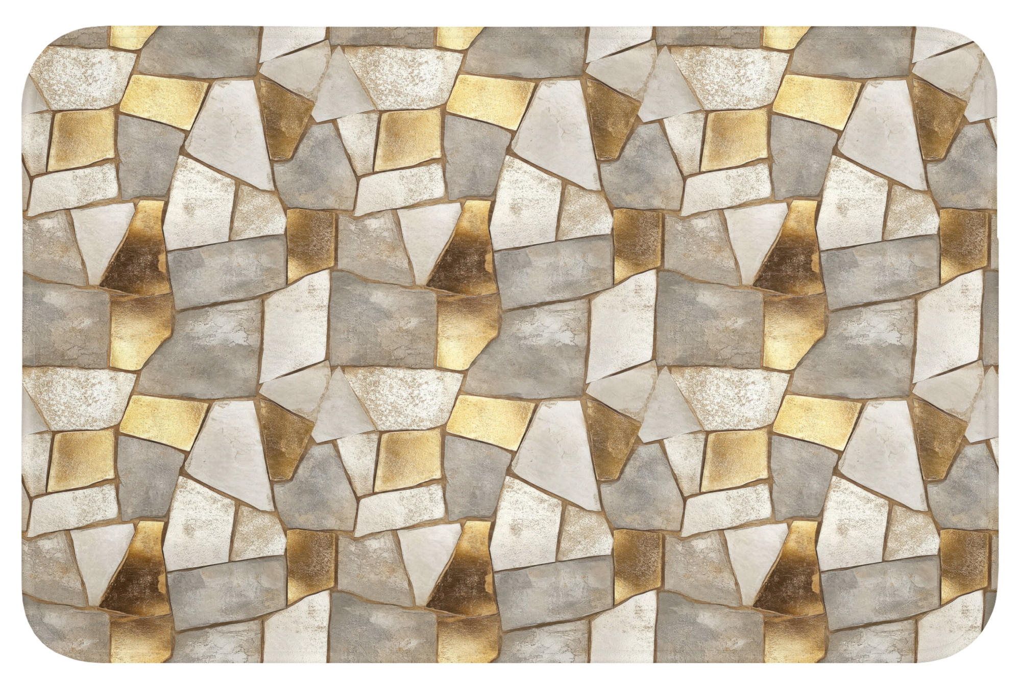 KOUPELNOVÁ PŘEDLOŽKA Mozaika - Mramor - Zlato 60x40 cm - šampaňská, textil/plast (60/40cm) - OnlyWow