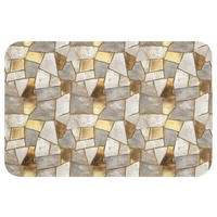 KOUPELNOVÁ PŘEDLOŽKA Mozaika - Mramor - Zlato 60x40 cm - šampaňská, textil/plast (60/40cm)