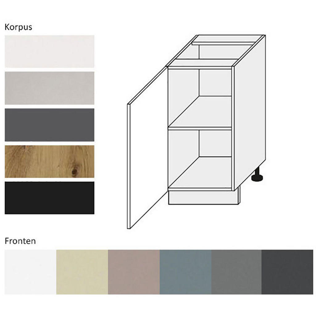 Thumbnail - Feldmann-Wohnen Küchenunterschrank, Creme, Grau, Holz, 2 Fächer, Rechteckig, 45x82x50 cm, Küchen, Küchenmöbel, Küchensch...