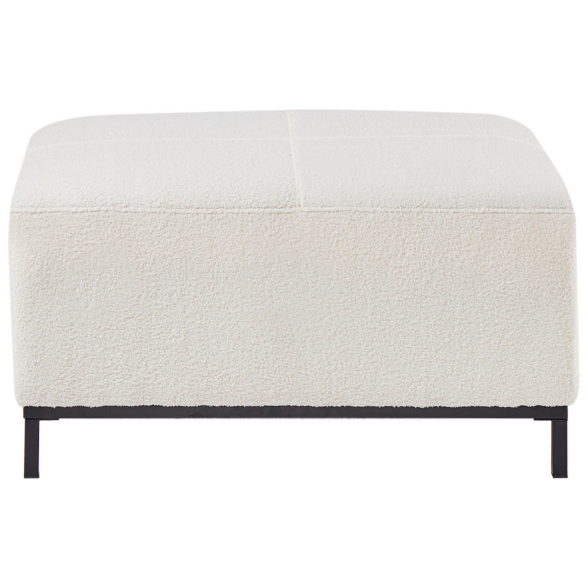 OTTOMANE Bouclé Weiß Oslo - Weiß, Textil (95/46/71cm) - Beliani