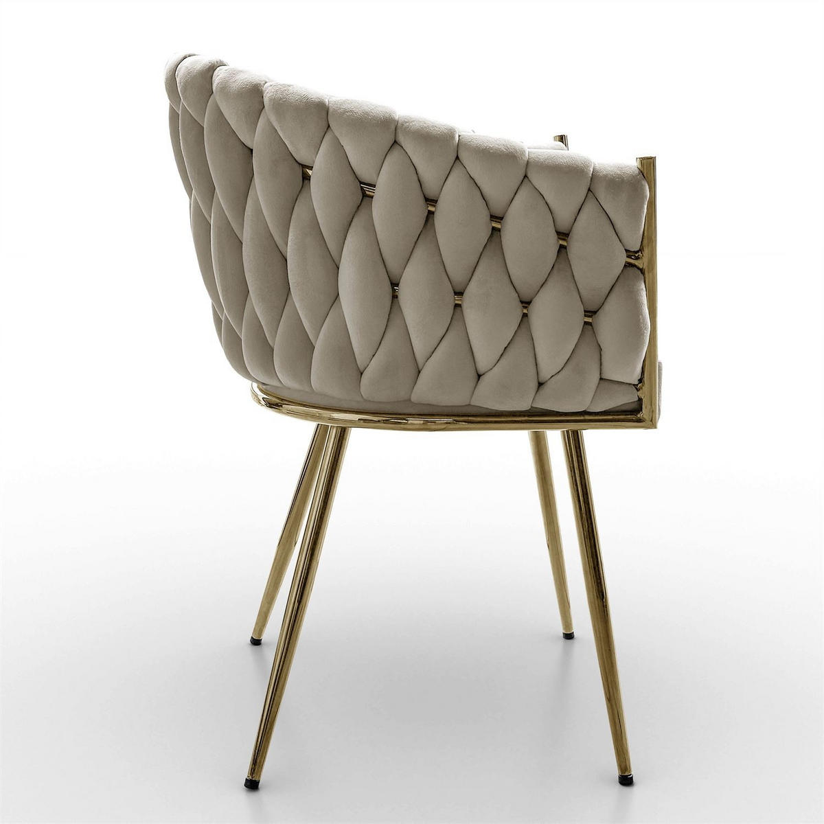 ARMLEHNENSTUHL ROSALIE - Beige/Goldfarben, Textil (65/73/54cm) - Lookway