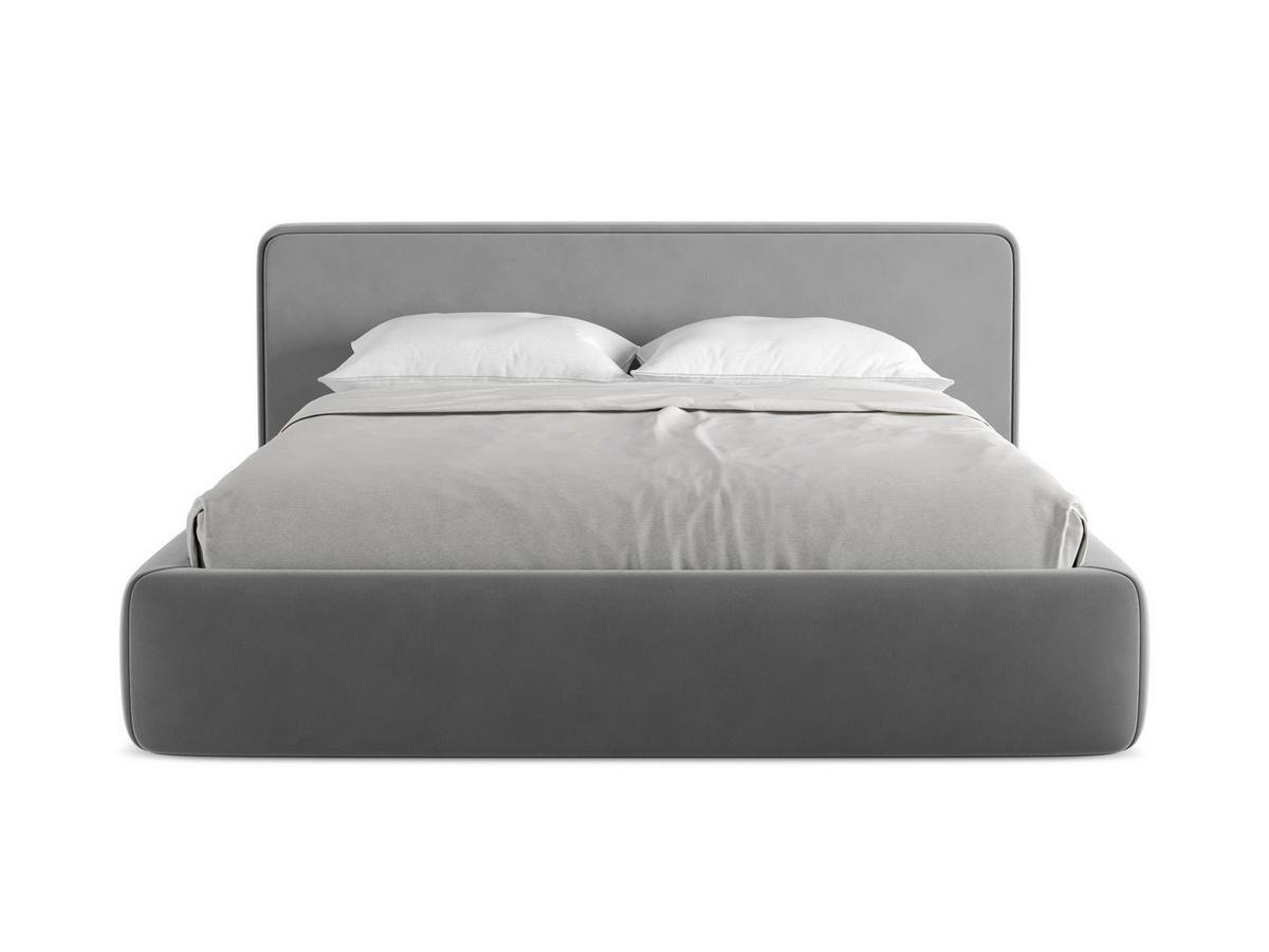 POLSTERBETT mit Bettkasten und Lattenrost 200x225 Grau - Schwarz/Grau, Kunststoff/Textil (160/200cm) - Makamii