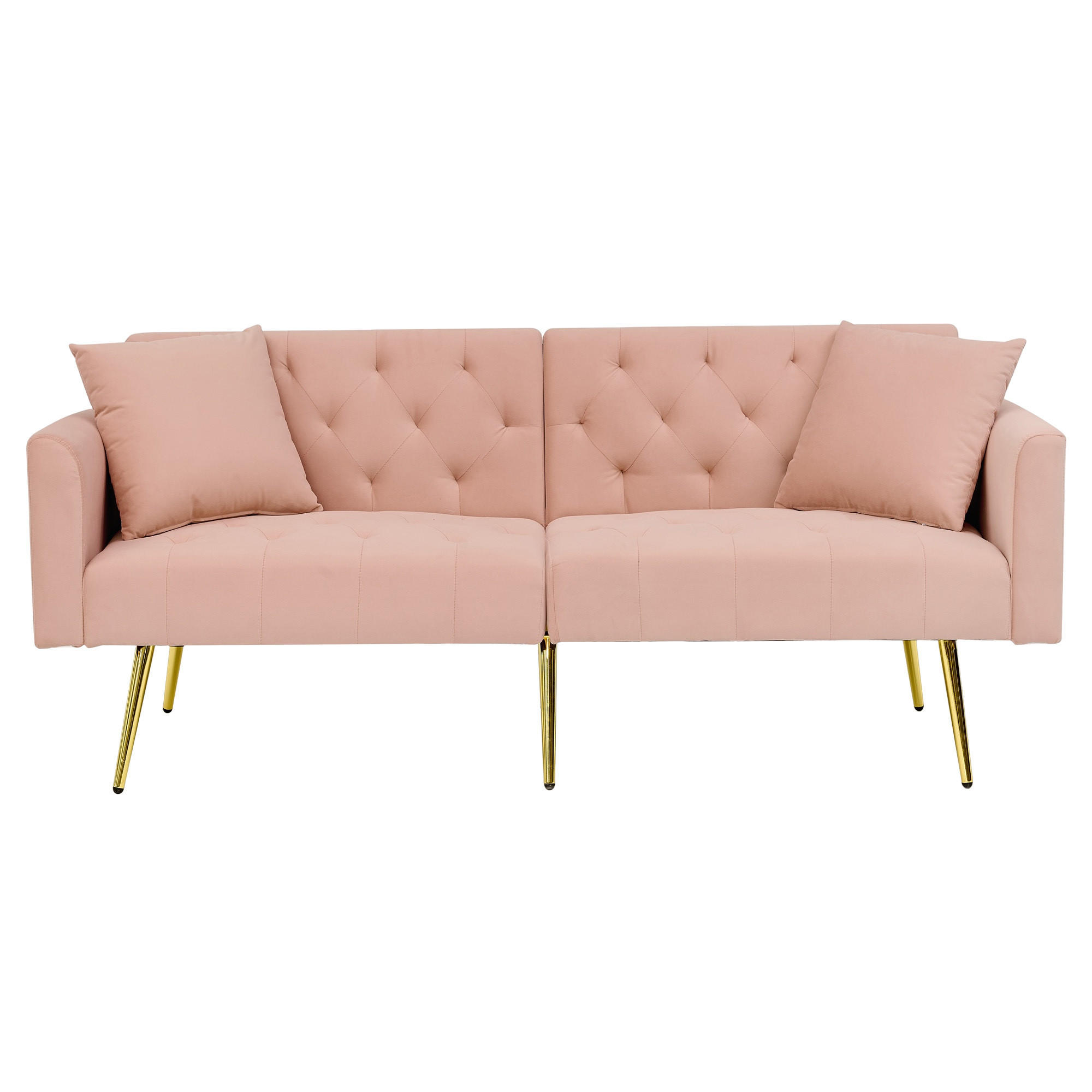 SCHLAFSOFA 177/78/74 cm in Pink Samt mit Aufbewahrungstasche - Rosa, Textil (78/74/177cm) - Oxeza