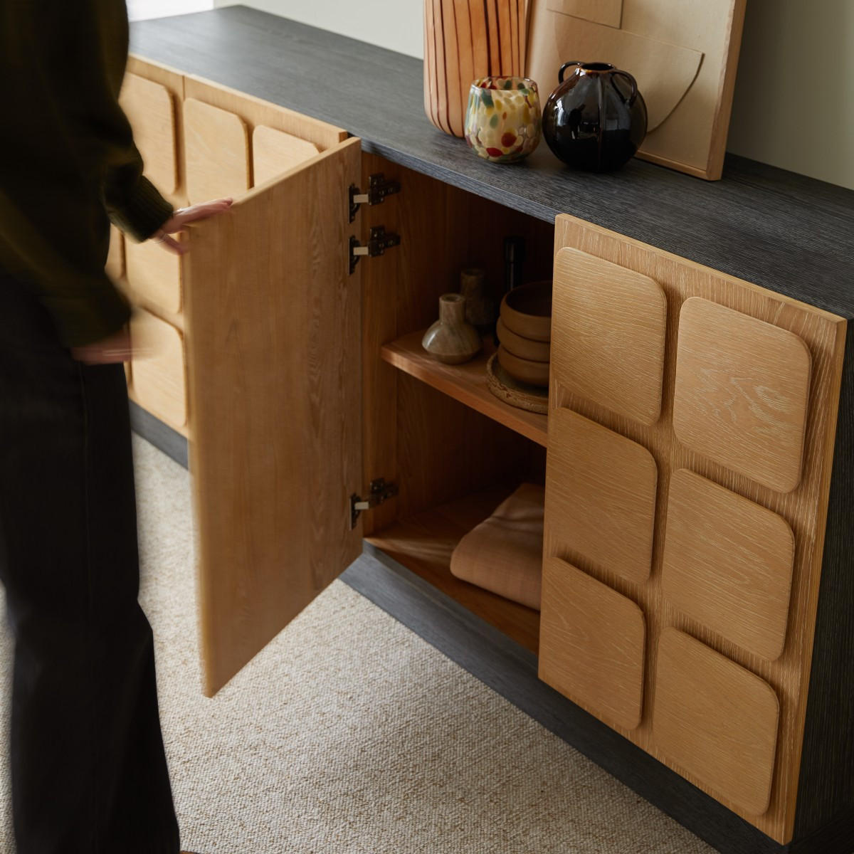 SIDEBOARD César Natur aus Eiche - Naturfarben, Holz (200/86/45cm) - Tikamoon