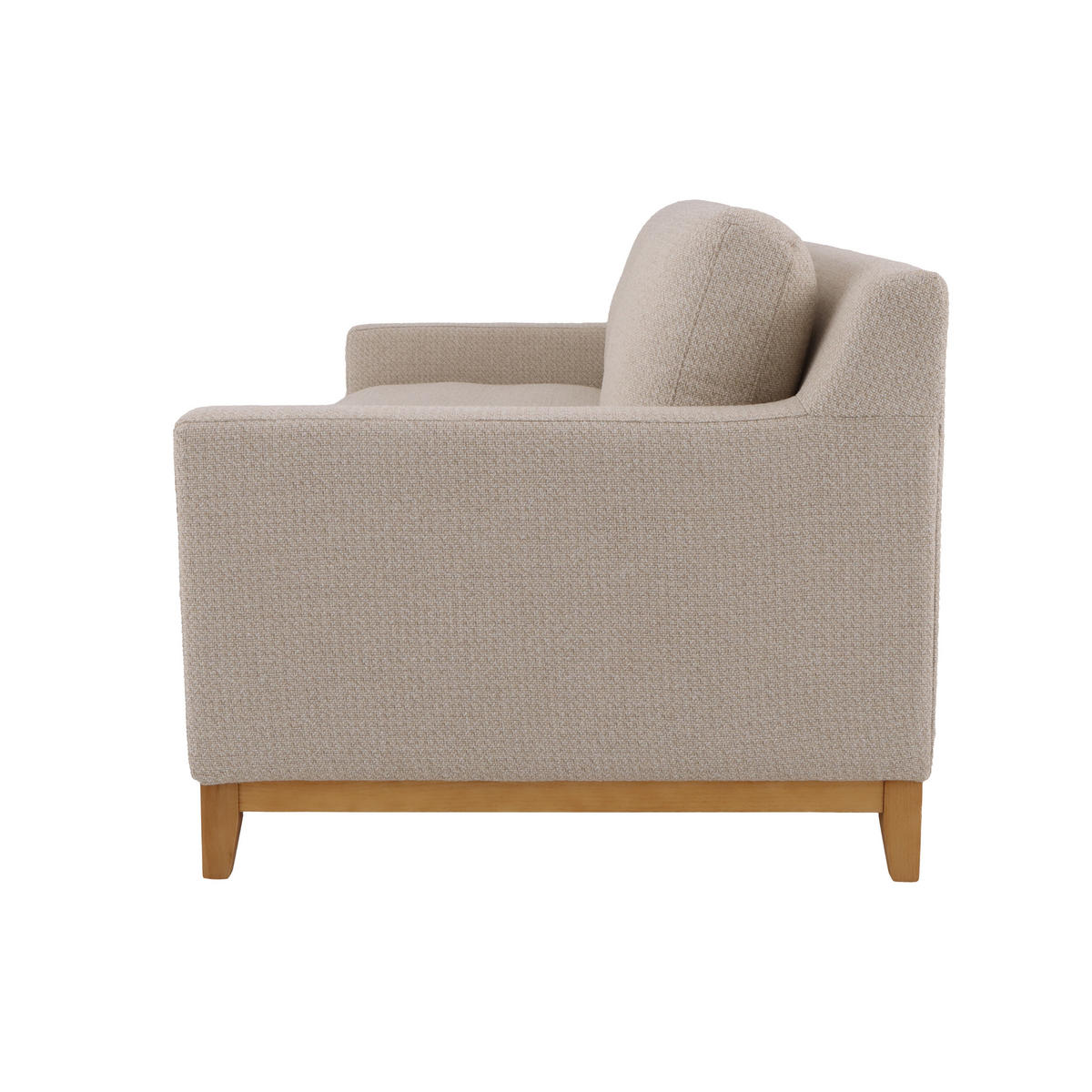 SCHLAFSOFA Tommy, Natur Massiveiche + beiger Stoff - Beige, Holz (98.5/88.5/200cm) - WOODEK