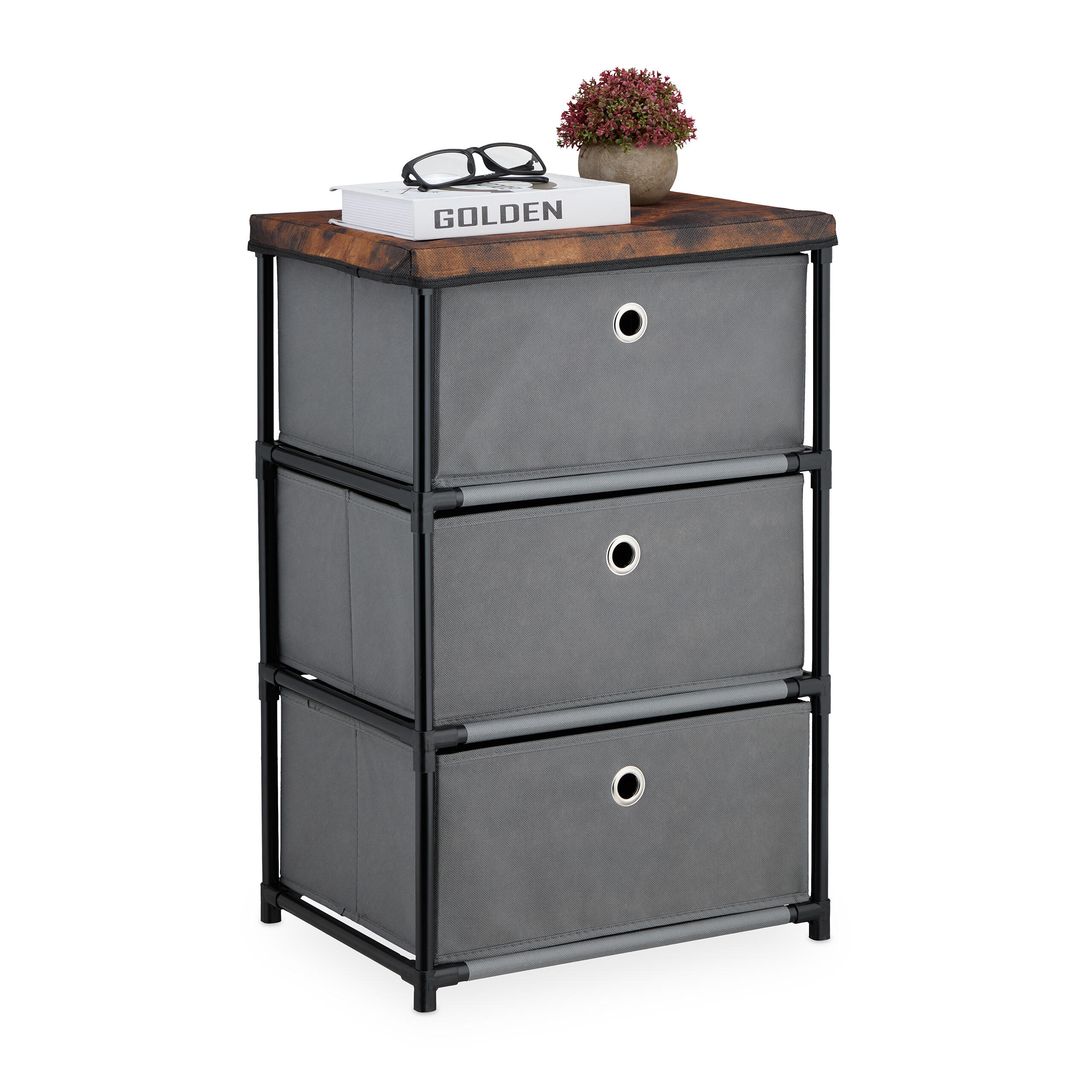 KOMMODE - Multicolor, Holzwerkstoff/Kunststoff (43/65/33cm) - Relaxdays