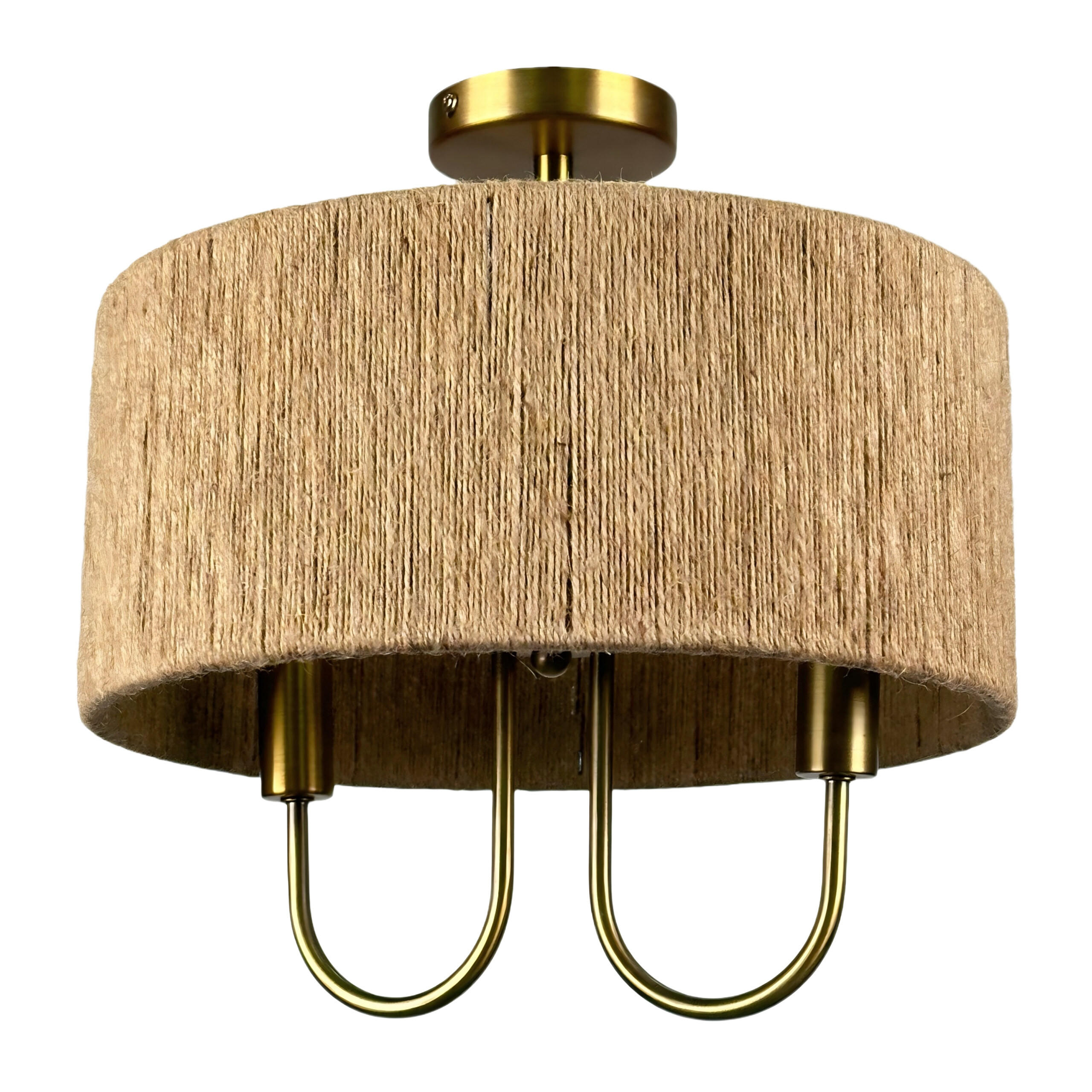 DECKENLAMPE Natur Bronze 2-flammig E14 - Hellbraun, Kunststoff/Metall (35/35/35cm) - Relaxdays
