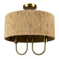 DECKENLAMPE Natur Bronze 2-flammig E14 - Hellbraun, Kunststoff/Metall (35/35/35cm) - Relaxdays