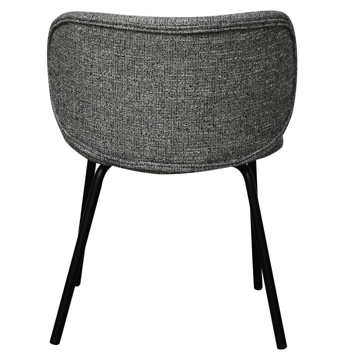STUHL-SET 2 Stück in Teddystoff Grau - Schwarz/Grau, Textil/Metall (57/73/58cm) - Furnhouse
