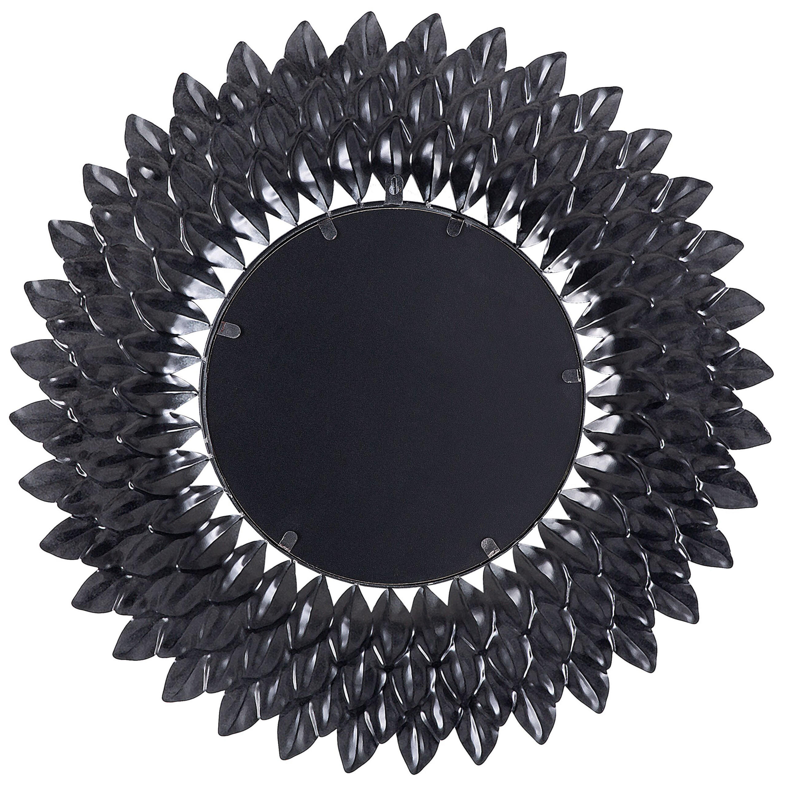 WANDSPIEGEL altsilber rund 70 cm Larrau - Silberfarben, Metall (70/70/4cm) - Beliani