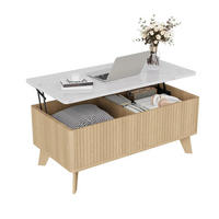 COUCHTISCH 105x42x53 Lift-Top Marmoroptik Eiche Stauraum - Eichefarben, Holz (105/53/42cm) - Kaket