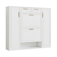SCHUHSCHRANK DE-37890 mit verstellbaren Regalen Weiß - Weiß, Holzwerkstoff (120/107/24cm) - ComfortXL