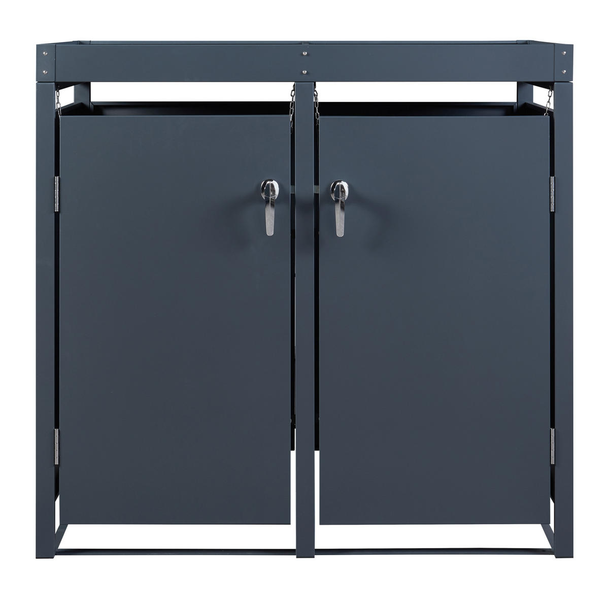 MÜLLTONNENBOX Valkeakoski - Anthrazit, Metall (115/110/62cm) - [en.casa]