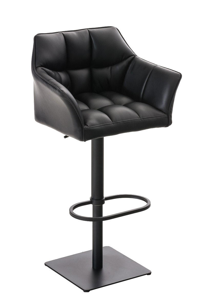 BARHOCKER Damaso 88x64x45 cm schwarz - Schwarz, Leder (64/88/45cm) - furnicato