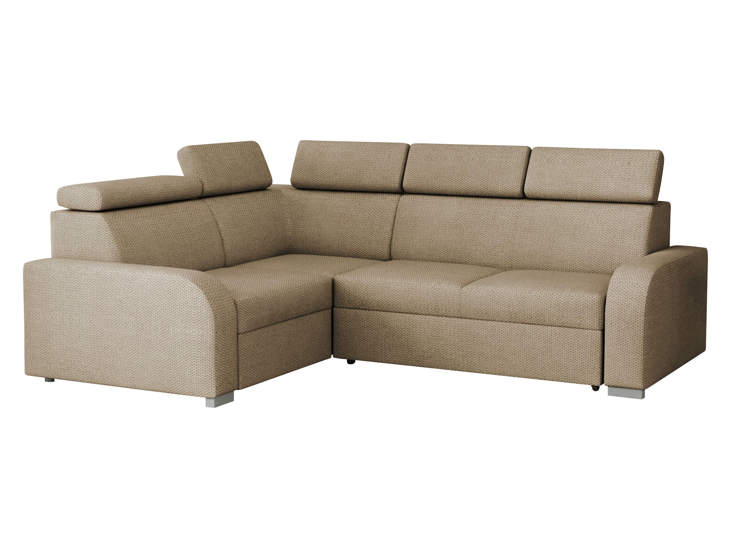 ECKSOFA Oslo 2rR1 80 - Silberfarben/Naturfarben, Holz/Kunststoff (250/200cm) - MIRJAN24