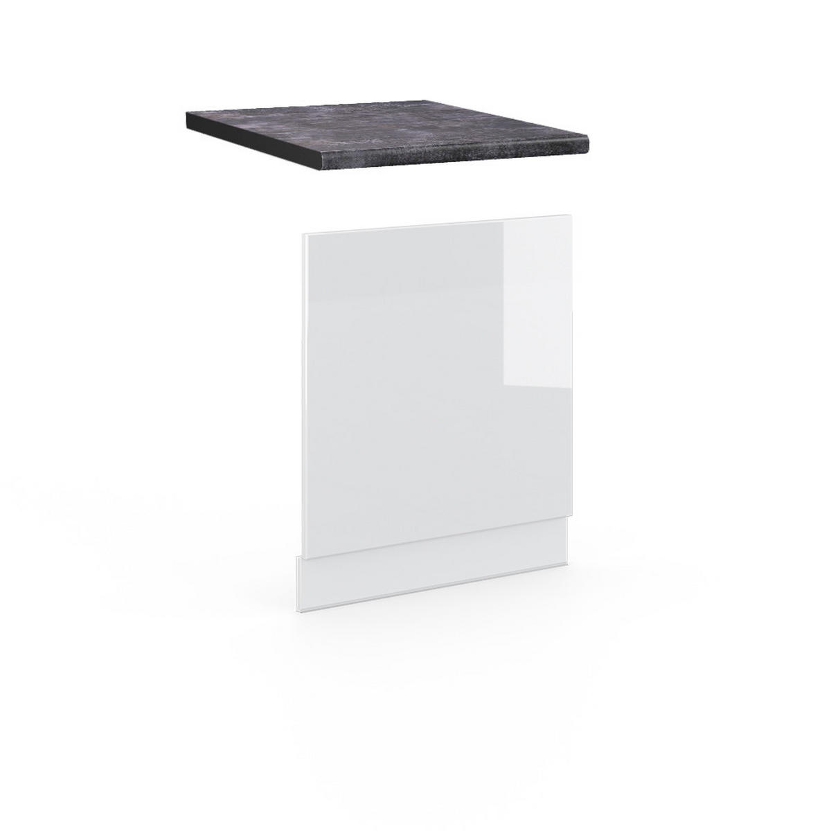 FRONTBLENDE Fame-Line Weiß Hochglanz 60 cm, AP Anthrazit - Weiß Hochglanz/Weiß, Holzwerkstoff (60/67.4/1.6cm) - Vicco