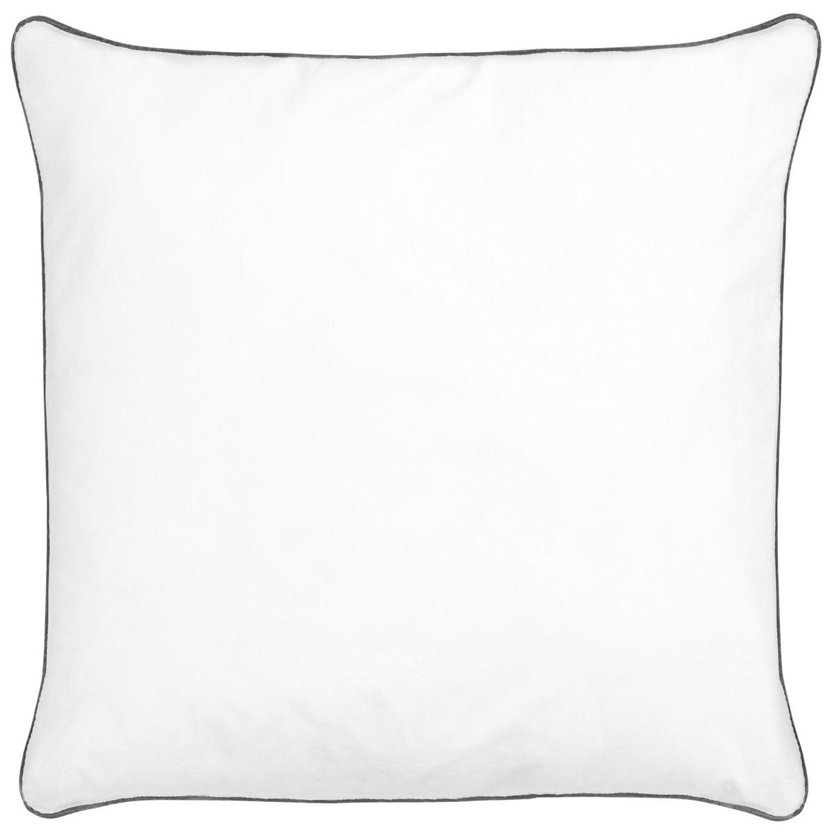 KISSEN 2er-Set Weiß 80/80 cm Pelister - Silberfarben/Weiß, Naturmaterialen (80/80cm) - Beliani