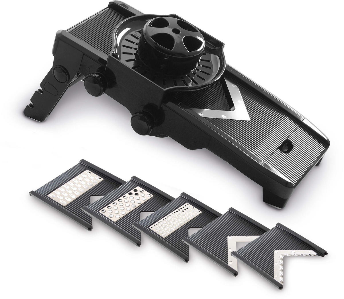 MANDOLINE Kunststoff V-Form - Schwarz, Kunststoff (13/8/34cm) - Hendi