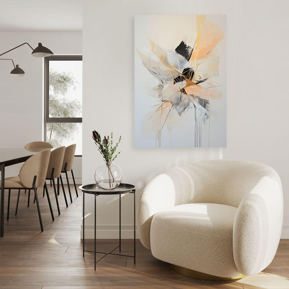 LEINWANDBILD Abstrakte Formen in Beige und Orange 70x100cm - Grau, Textil (70/100cm) - Feeby