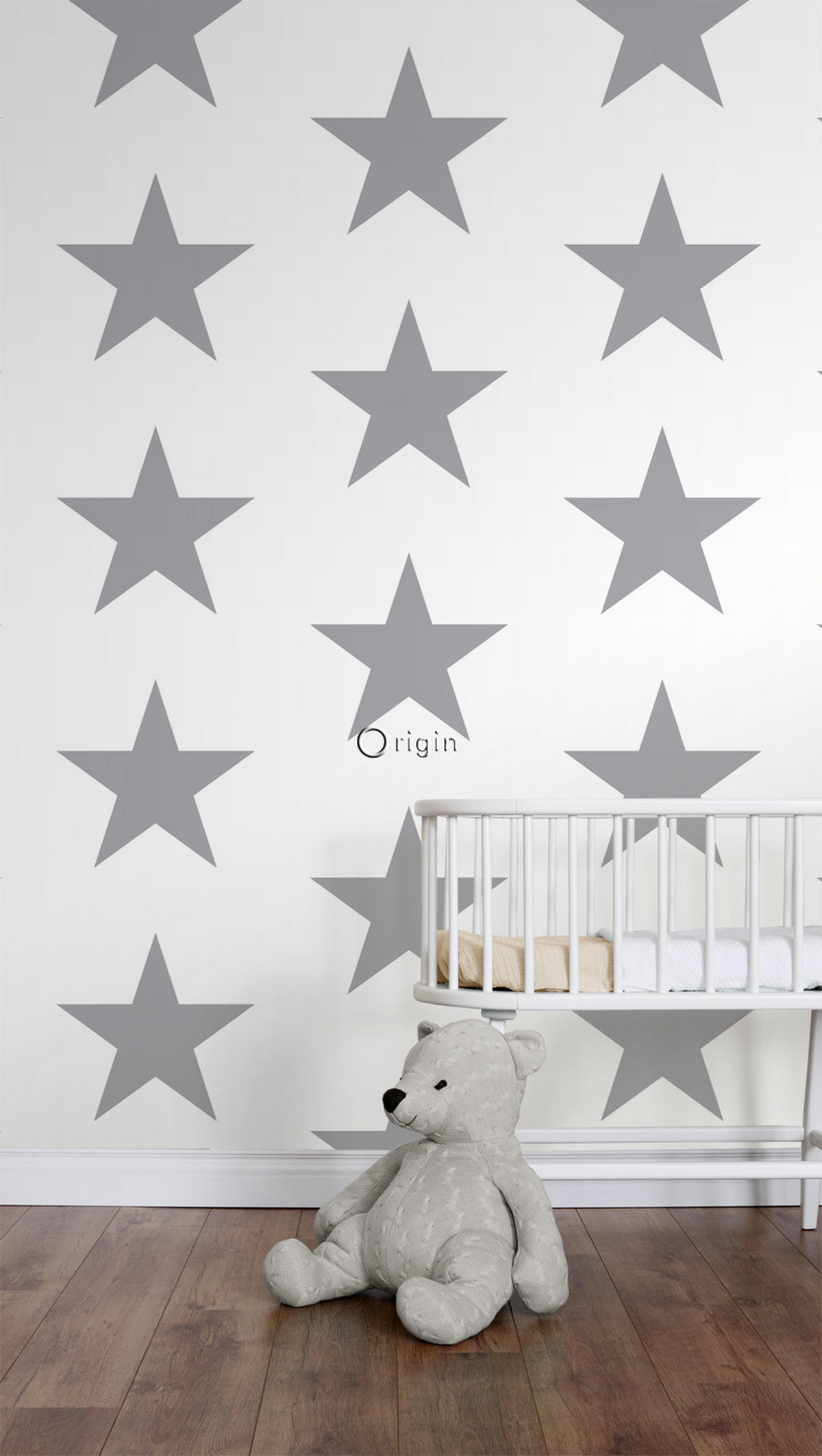 TAPETE Sterne 53 cm x 10.05 m - Schwarz, Papier (53/0.1cm) - Origin Wallcoverings