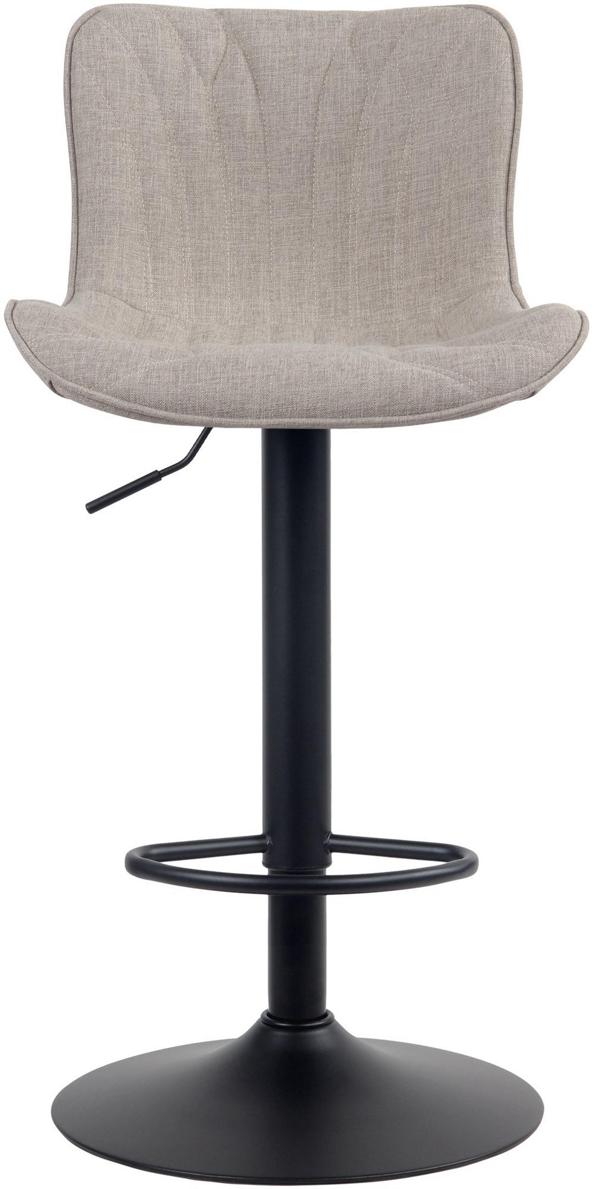 BARHOCKER 2er Set Linea Stoff taupe - Schwarz/Grau, Textil/Metall (48/107/54cm) - TPFLiving