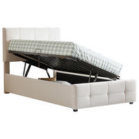 KINDERBETT 90/200 cm mit hydraulischem Stauraum und höhenverstellbarem Kopfteil Beige - Beige, Textil (90/200cm) - OKWISH