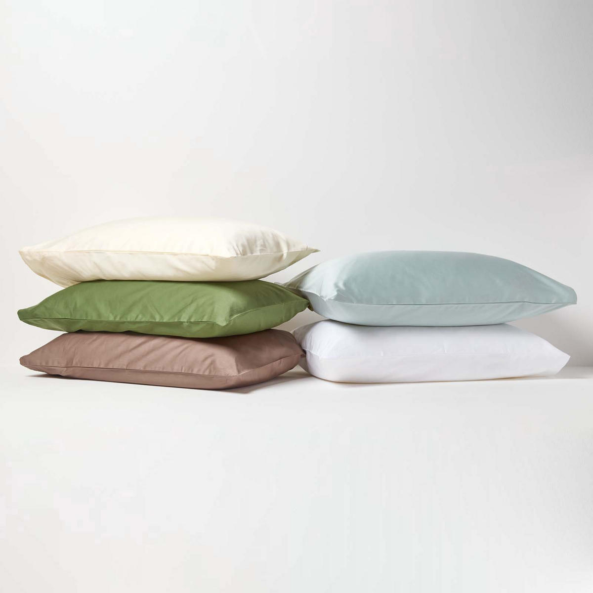 BIO-KISSENBEZUG Satin, Fadendichte 400 - Grün, Textil (40/80cm) - Homescapes