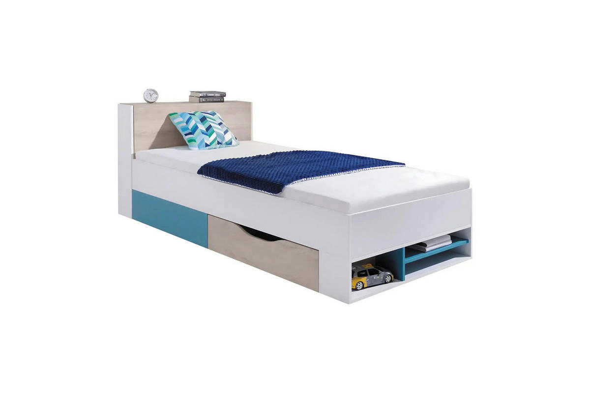SCHLAFZIMMER Set 6-tlg. – PLANET System – Sonoma Eiche / Weiß - Weiß, Holzwerkstoff (135/190/135cm) - hi-markt