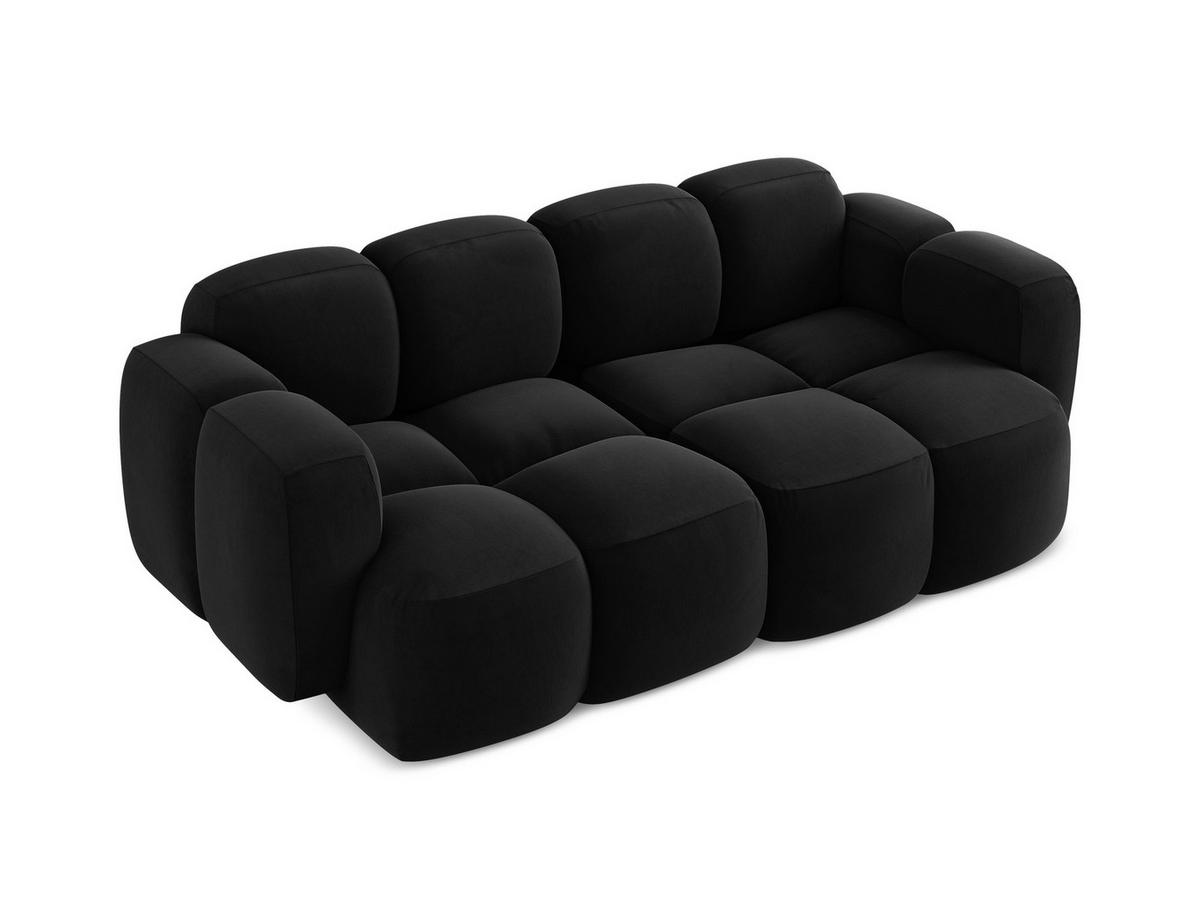 2-SITZER SOFA Samt Stoff Schwarz - Schwarz, Holzwerkstoff/Kunststoff (210/72/115cm) - Makamii