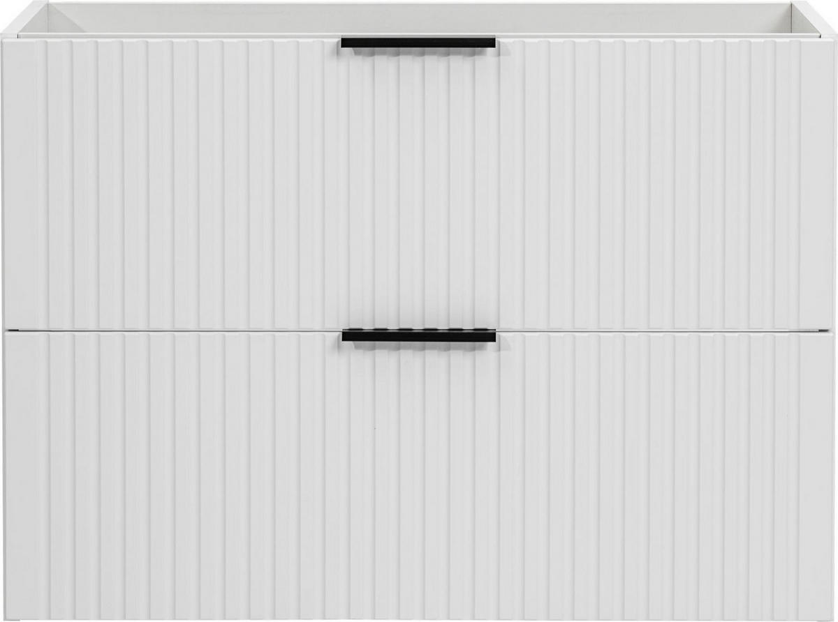 WASCHBECKENUNTERSCHRANK Niva hängend mit Rillenfronten in Weiß, 80/57/46 cm - Multicolor/Weiß, Holzwerkstoff/Kunststoff (80/57/46cm) - WFL GROUP