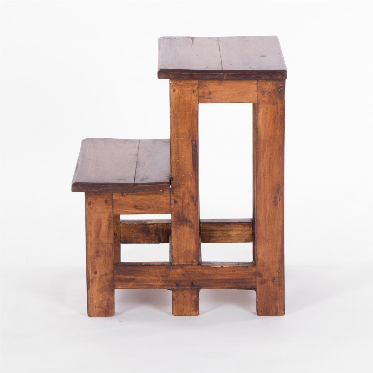 TRITTLEITER STEP 2 Stufen, Massivholz naturfarben - Braun, Holz (37/46/37cm) - DESIGN DELIGHTS