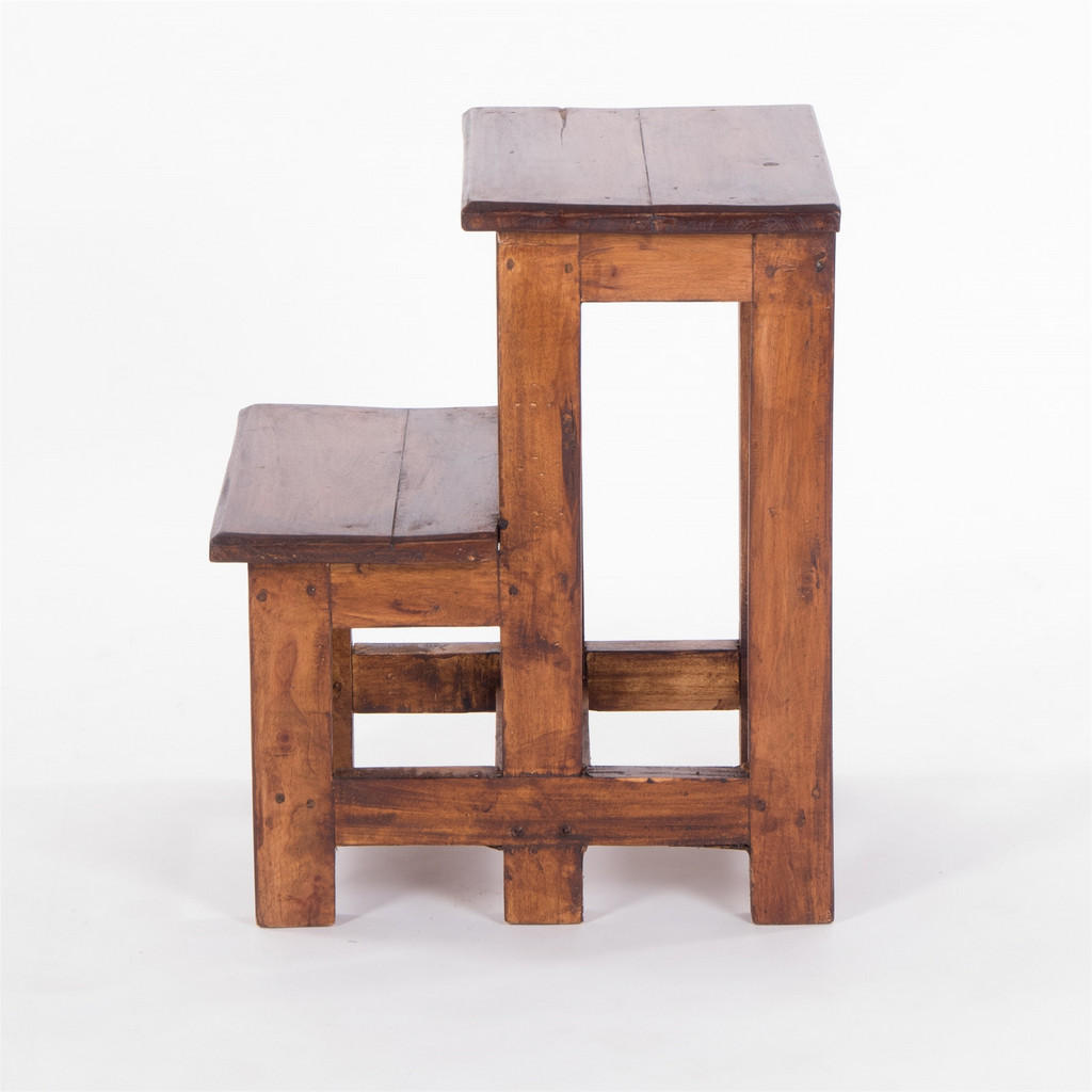 Thumbnail - Design Delights Trittleiter, Braun, Holz, 37x46x37 cm, Wohnzimmer, Hocker, Sitzhocker