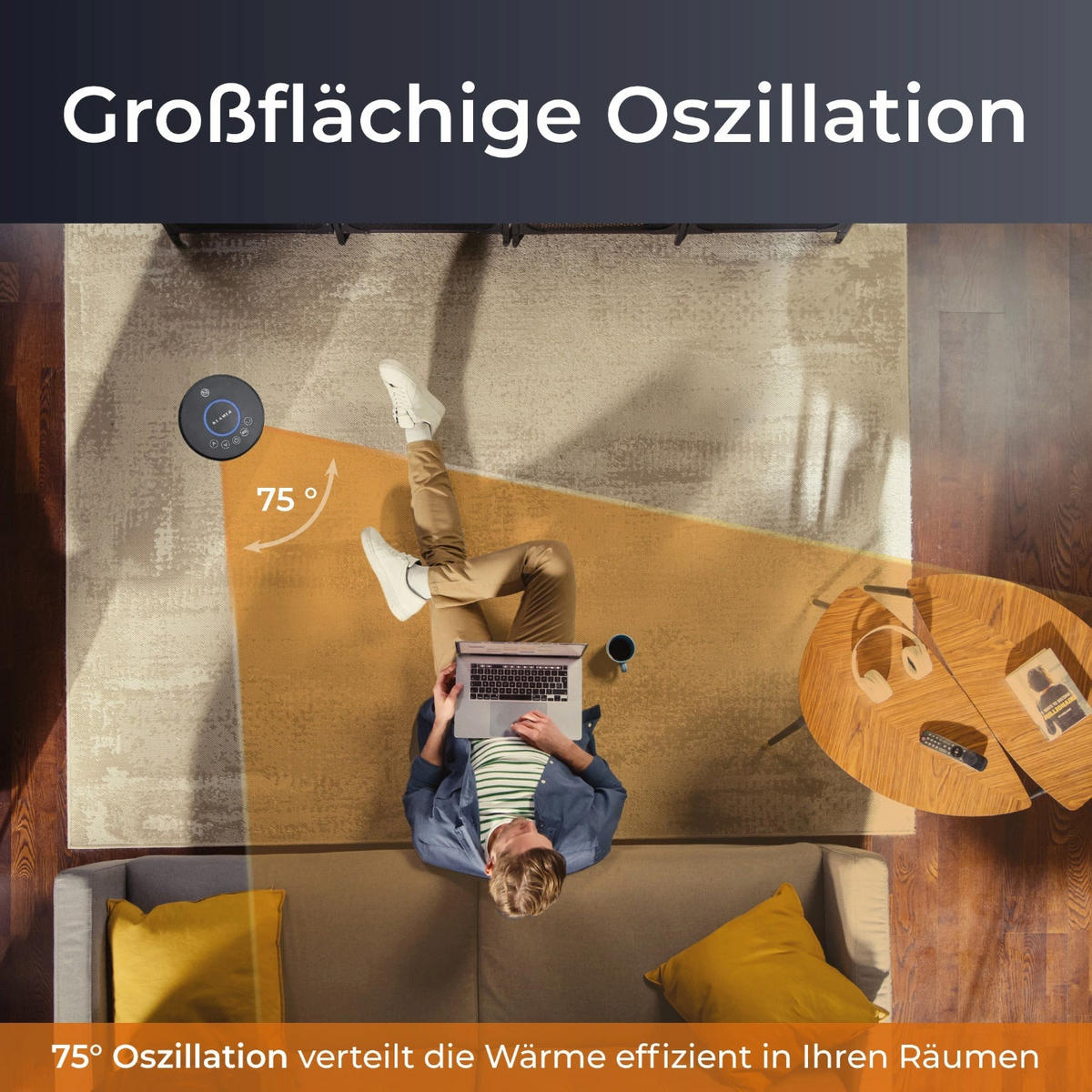 HEIZLÜFTER 2000 Watt Schwarz Keramik - Schwarz, Kunststoff (17/29.5/17cm) - KLAMER