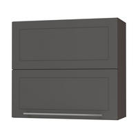 KÜCHENHÄNGESCHRANK Kvantum W8B/80 Graphit Matt / Lava Matt 80 / 32,5 / 72cm - Dunkelgrau/Graphitfarben, Holz/Holzwerkstoff (80/72/32.5cm) - Feldmann-Wohnen