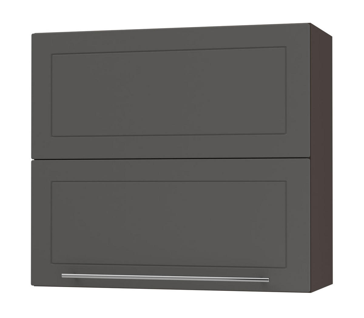 KÜCHENHÄNGESCHRANK Kvantum W8B/80 Graphit Matt / Lava Matt 80 / 32,5 / 72cm - Dunkelgrau/Graphitfarben, Holz/Holzwerkstoff (80/72/32.5cm) - Feldmann-Wohnen