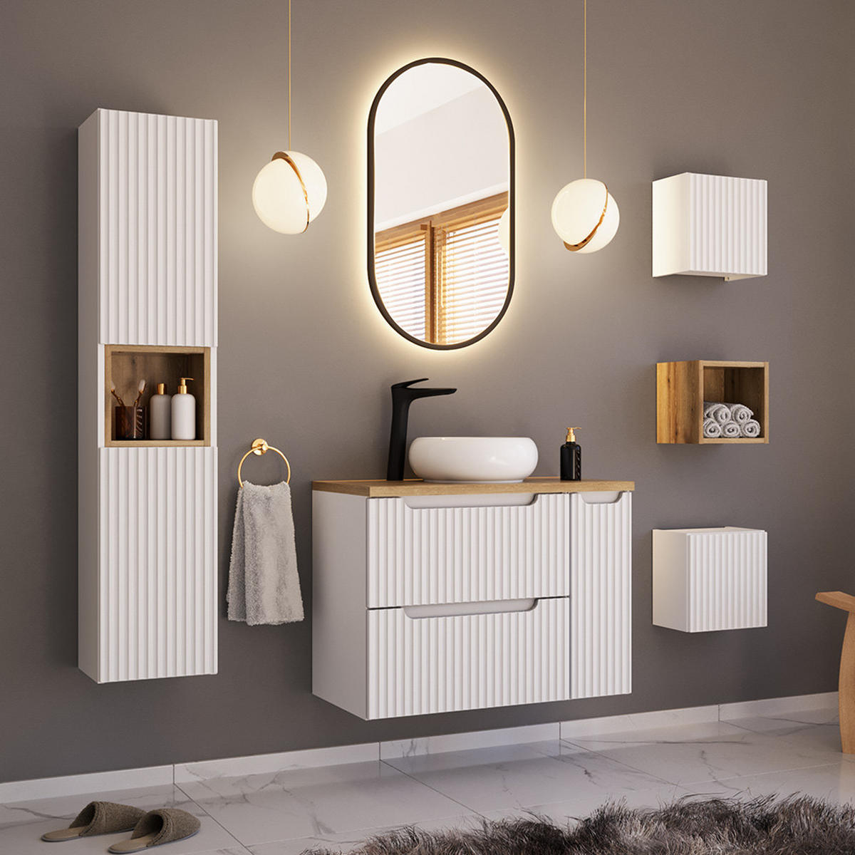 UNTERSCHRANK Newport-56 - Weiß, Holzwerkstoff (60/57/39cm) - Lomado