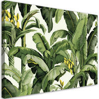 LEINWANDBILD Grüne Bananenblätter 120x80cm - Grün, Textil (120/80cm) - Feeby