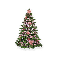 WEIHNACHTSBAUM geschmückt künstlich mit 135 Ornamenten PRINZESSIN ANNA 240 cm Baum mit Ständer und Weihnachtsornamenten - Silberfarben/Weiß, Kunststoff (240cm) - LAALU