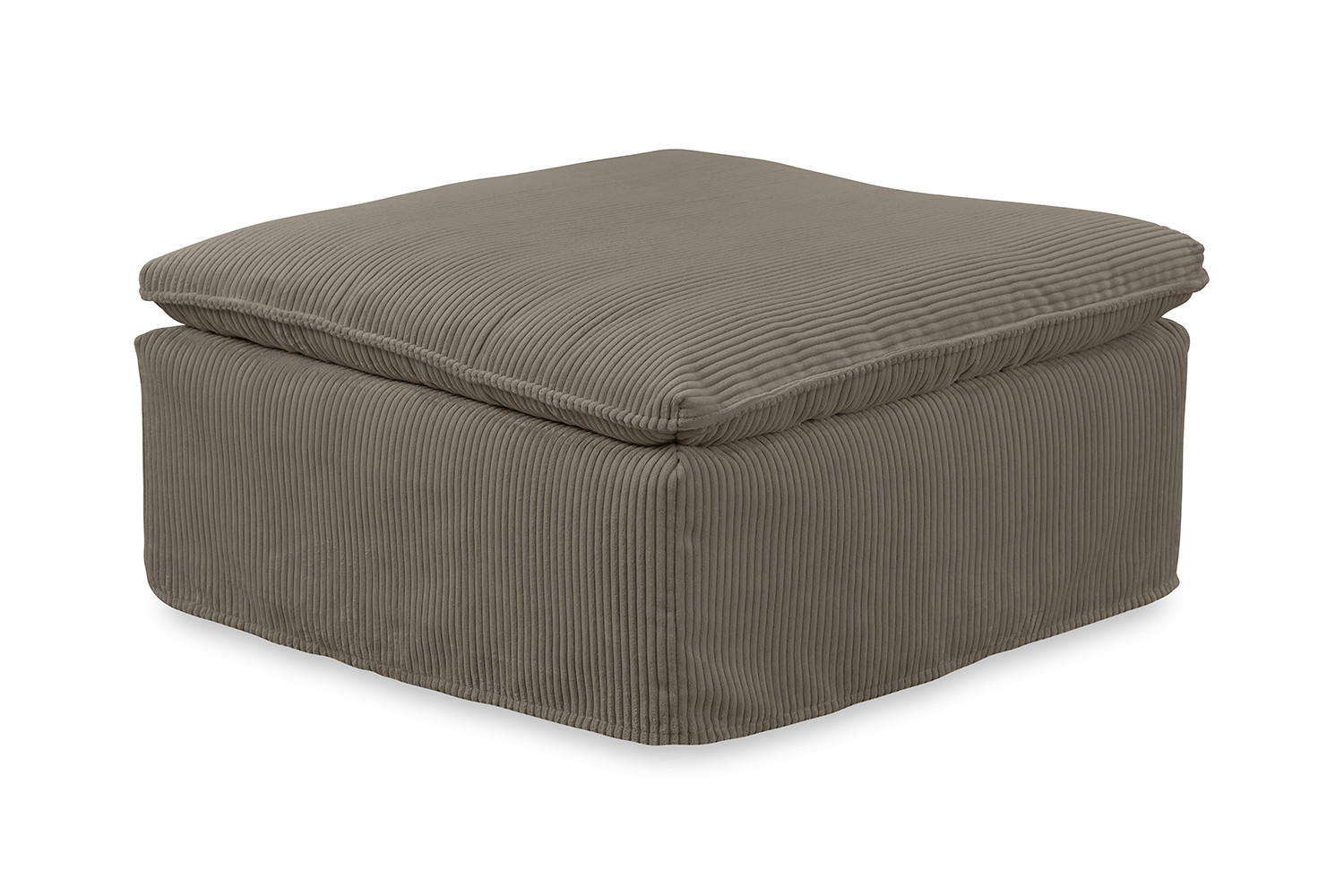 POLSTERHOCKER NETTA Braun Cord - Dunkelbraun/Braun, Textil (90/46/90cm) - KAWOLA