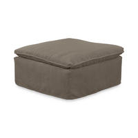 POLSTERHOCKER NETTA Braun Cord - Dunkelbraun/Braun, Textil (90/46/90cm) - KAWOLA