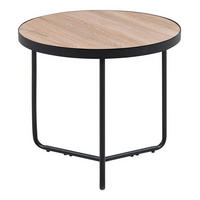 BEISTELLTISCH heller Holzfarbton/schwarz 50cm Melody - Hellbraun/Schwarz, Holzwerkstoff (50/50/45cm) - Beliani