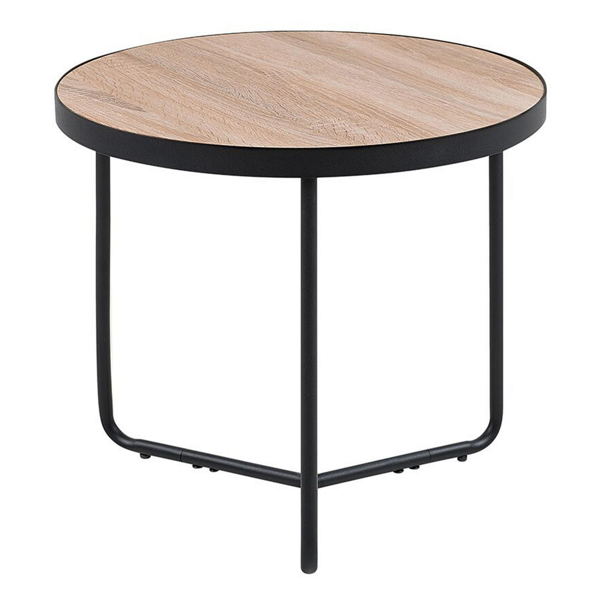 BEISTELLTISCH heller Holzfarbton/schwarz 50cm Melody - Hellbraun/Schwarz, Holzwerkstoff (50/50/45cm) - Beliani