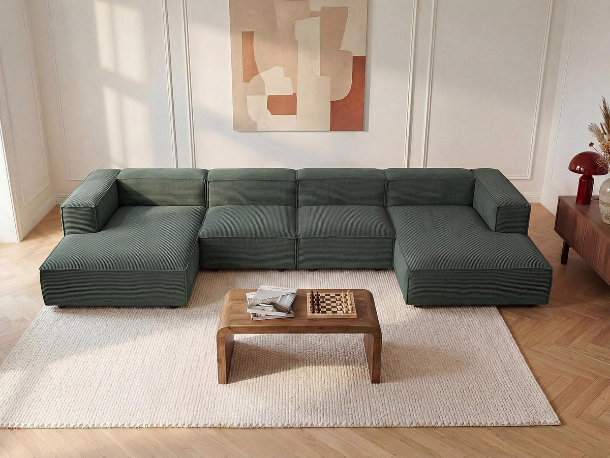RECAMIERE ohne Schlaffunktion - 1 Person - samt - grün Ruzolo - Grün, Textil (120/67/169cm) - Vente-Unique