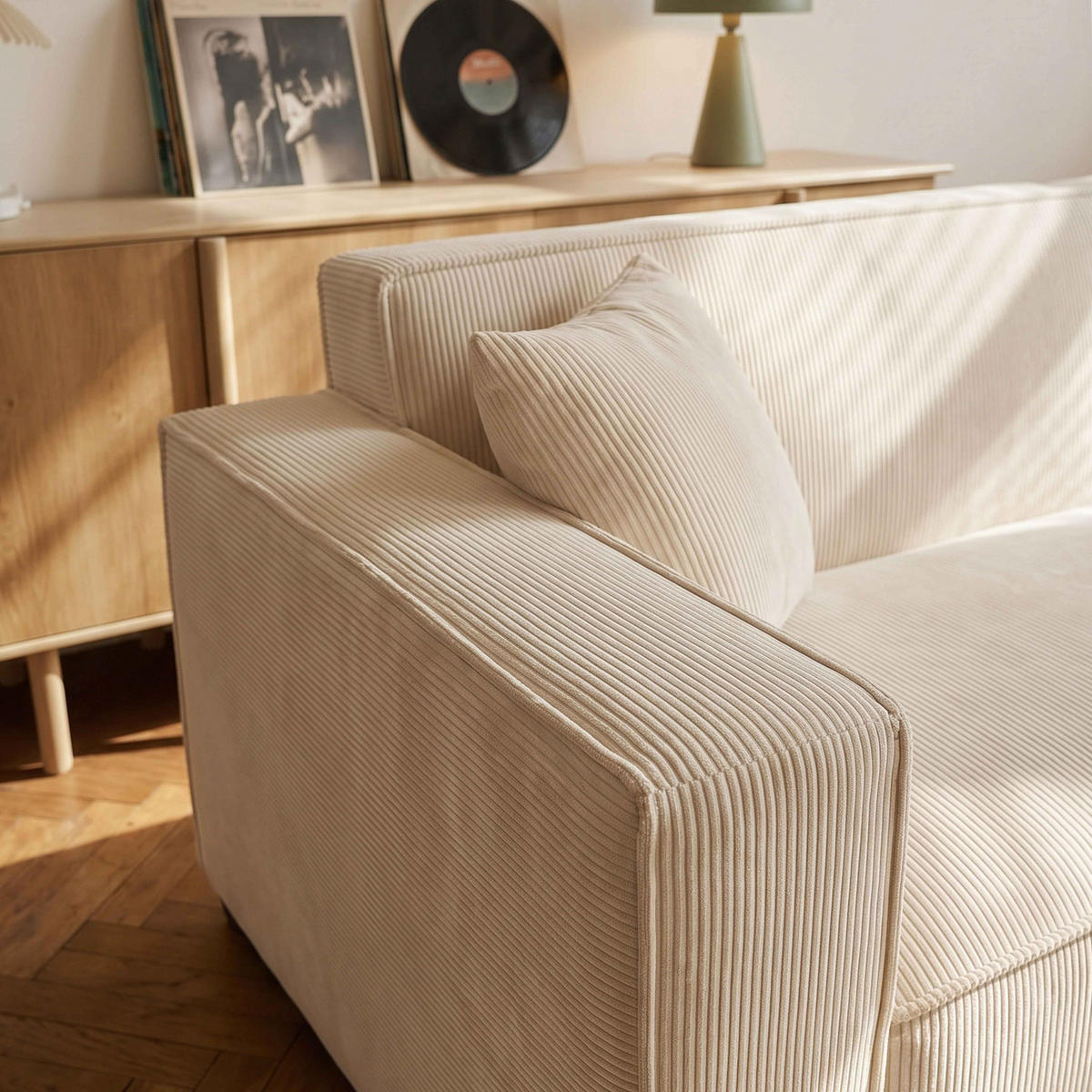 SOFA 3-Sitzer, Weiß - Weiß, Holz/Textil (230/76/90cm) - Oviala